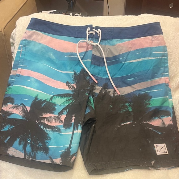 American Eagle Outfitters Other - American Eagle Outfitters Swim Boardshorts. Blue and Pink Palm Print Size XL NWT